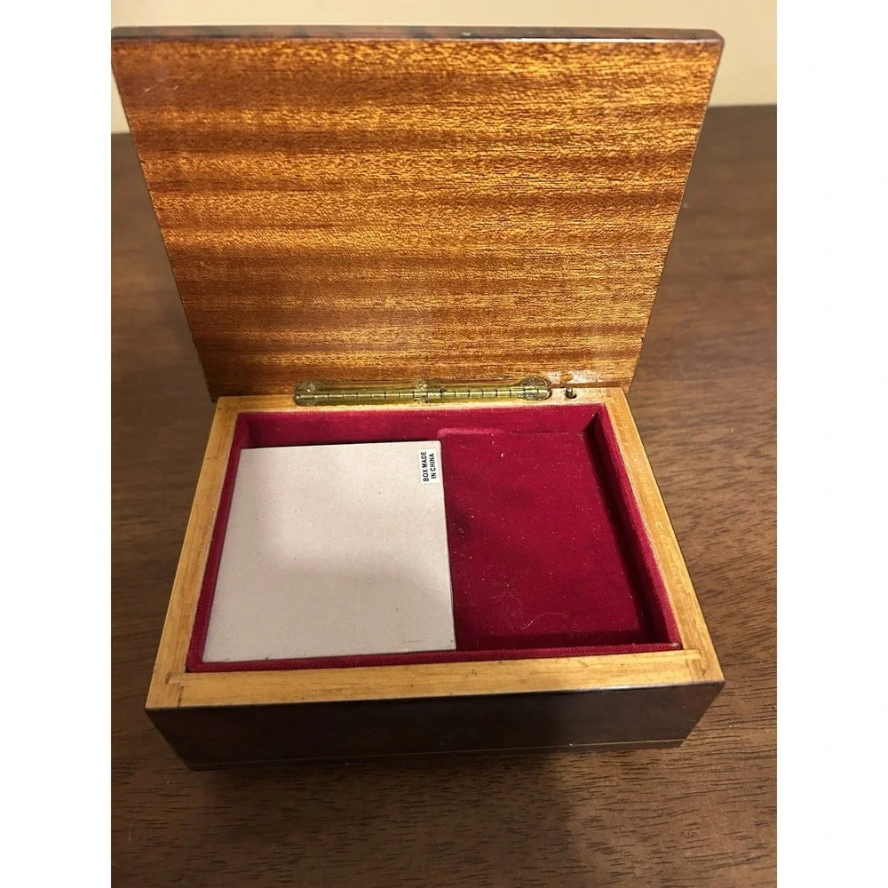 Vintage Made In Italy Inlaid Wood House Of Global Art Music Jewelry Box Works